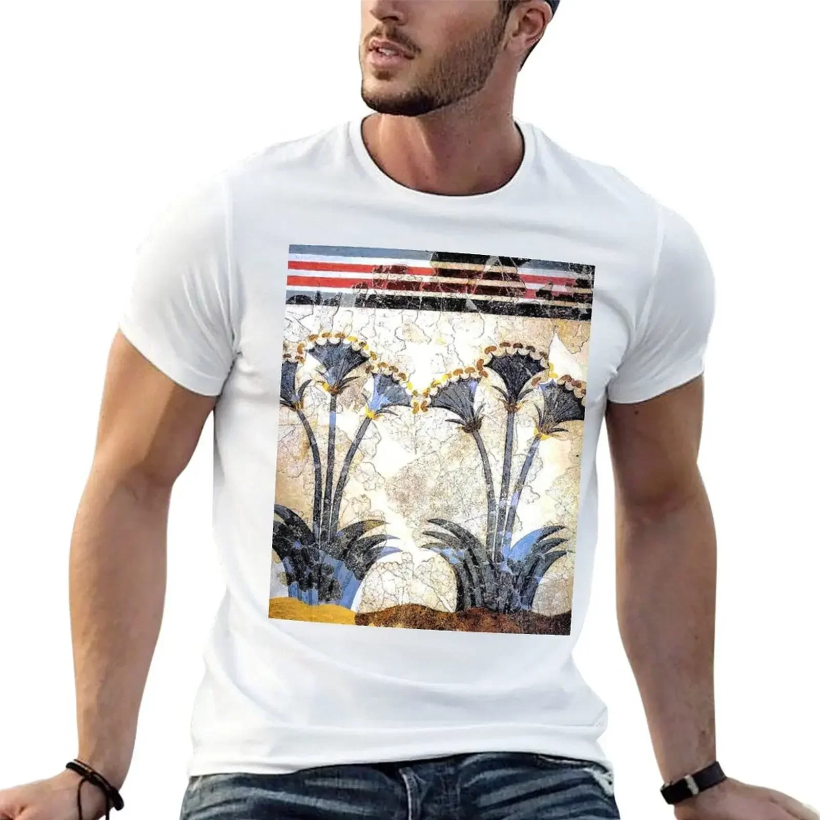 Minoan Sea Daffodils 'Lilies' Fresco T-Shirt sublime graphic shirts clothing for men