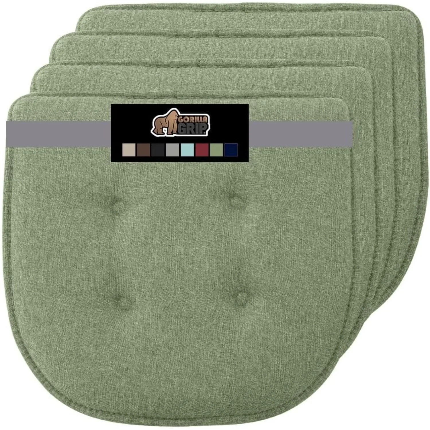 Rocking Chairs, Stay in Place Backing, Comfortable Seat Cover Pad Cushion, Set of 4, 16x17, Sage Green