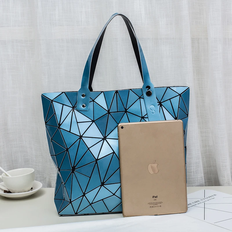 new luxury handbags women bags designer Beach Large tote Hologram Shoulder Bag sac a main Geometric bag bolsa feminina Silver