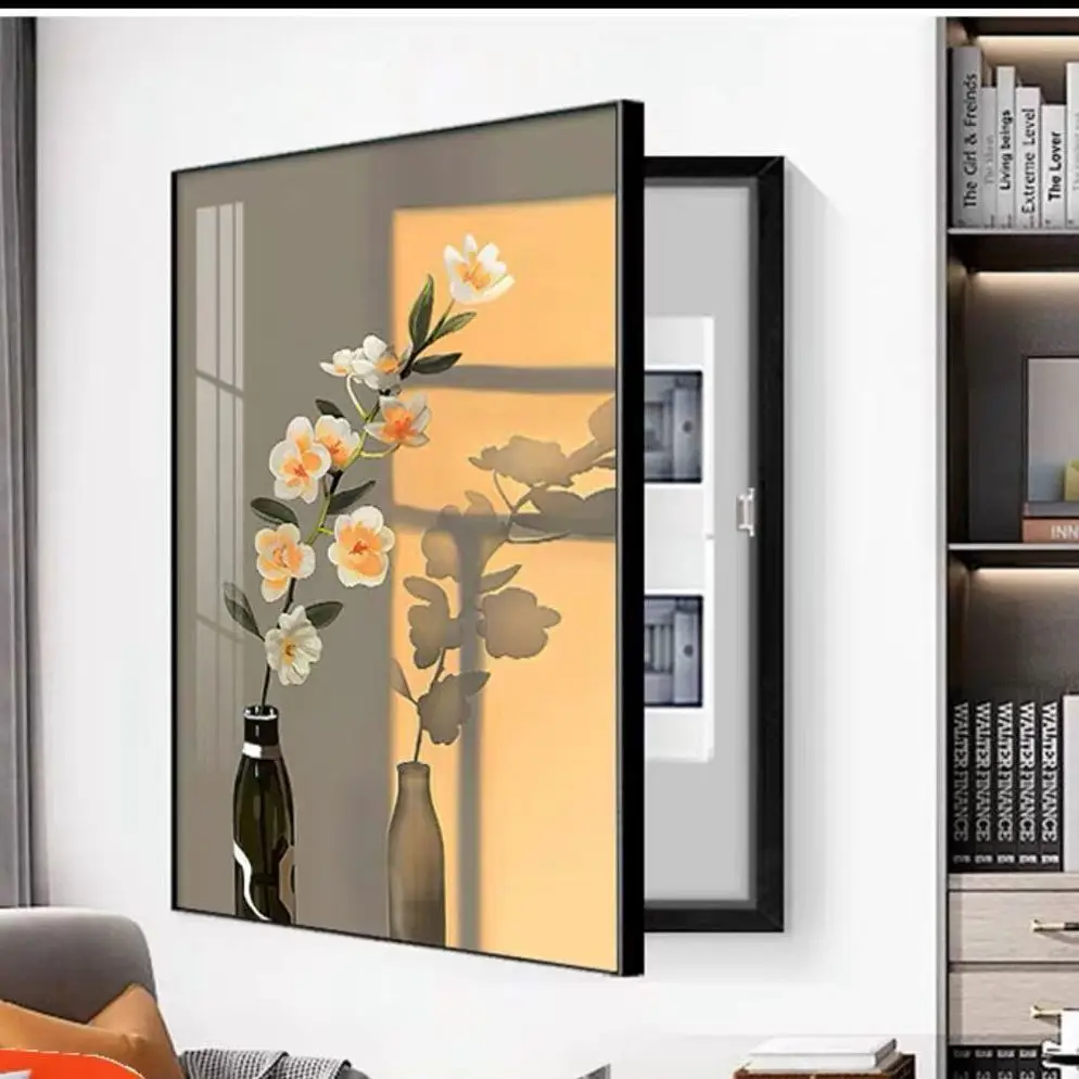 Travel Shark Modern Home Decorative Painting of Electric Meter Box Poster Print Picture With Frame Living Room Decor Punch Free