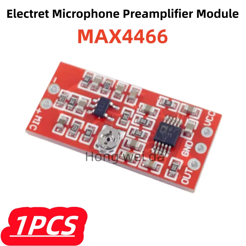 1Pcs/lot 100% New MAX4466 Electret Microphone Preamplifier Module with SSM2167 Voice Compression Amp Sound Amplifier Board