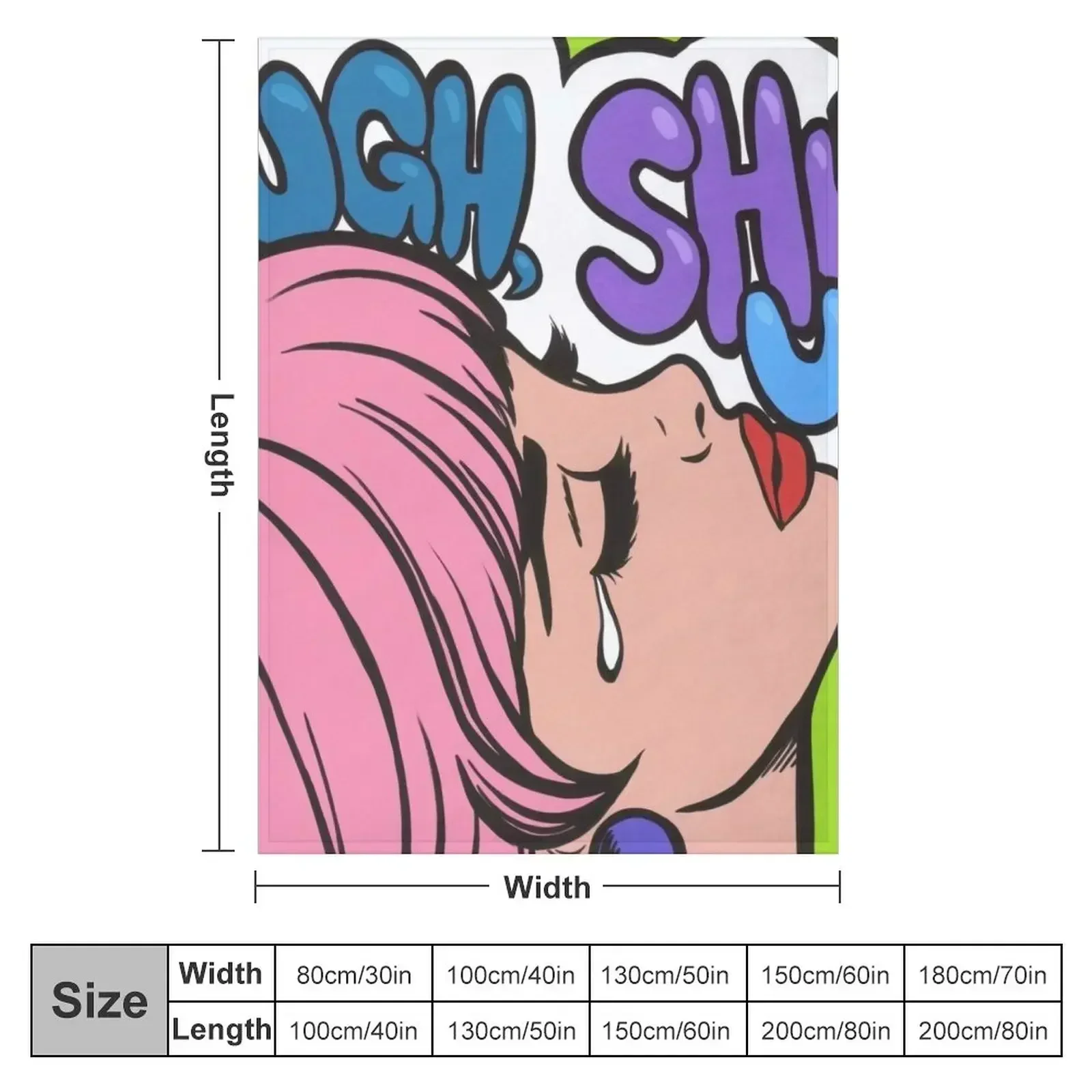 Ugh, Shut Up! Crying Comic Girl Throw Blanket Shaggy Loose Cute Plaid Personalized Gift Luxury St Blankets