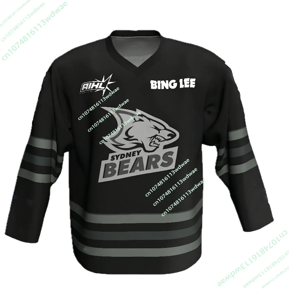 

NEW 2026 AIHL Australia Sydney Bears Men's Ice Hockey Jersey 3D Pint Long Sleeve Sport Adult Casual Quick-dry T-Shirt Moto