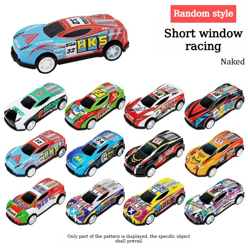 6.8CM104Short window racing pattern random pull-back alloy car mini simulation drop-resistant car children's toy car