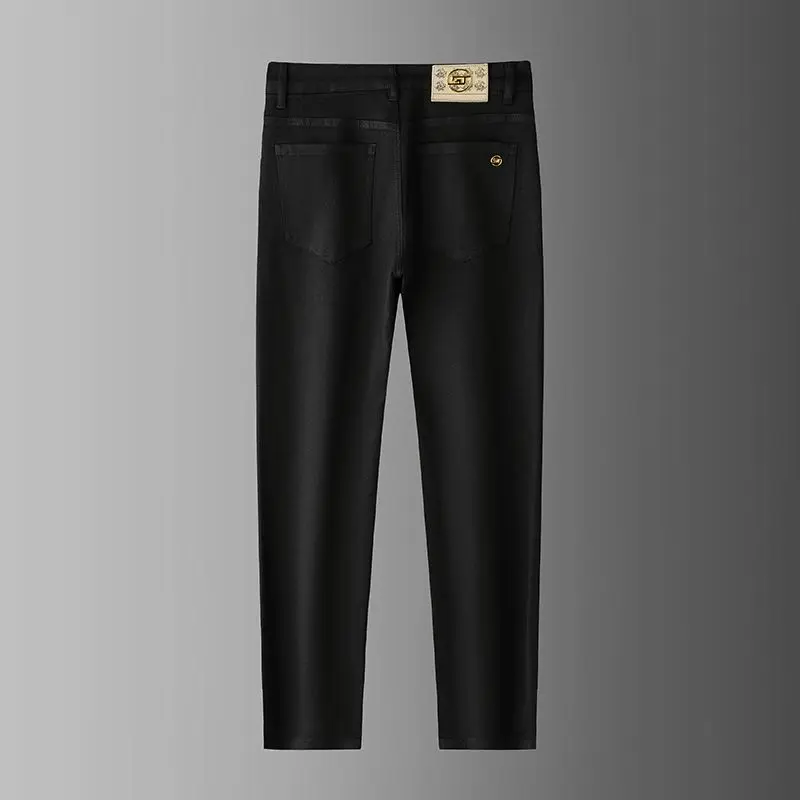 الخريف الشتاء مستقيم الدينيم السراويل الرجال رشاقته حجم كبير 40 الجينز عالية الجودة تمتد الصلبة الجينز الدافئة ضئيلة عادية اليومية بنطلون