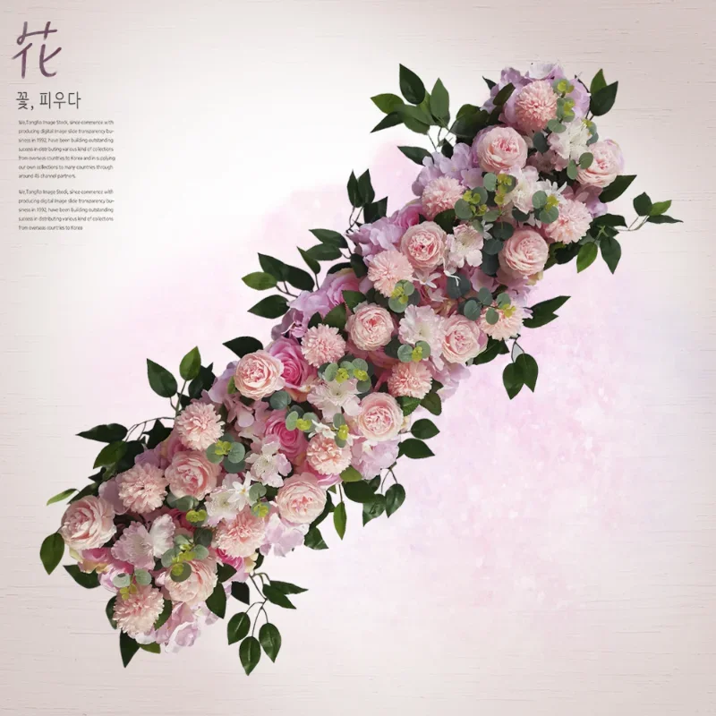 New Wedding Flower Row 1M Long Strip Forest Scene T-Stage Decoration Wedding Scene Artificial Flower Road Guide Arch