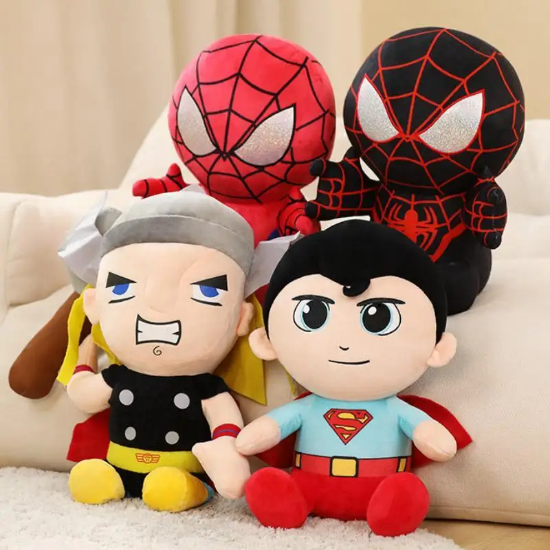 New Marvel Heroes Theme Plush Toy Doll Avengers Alliance Cartoon Plush Toy Spider Man Superman Thor Doll Throw Pill Christmas