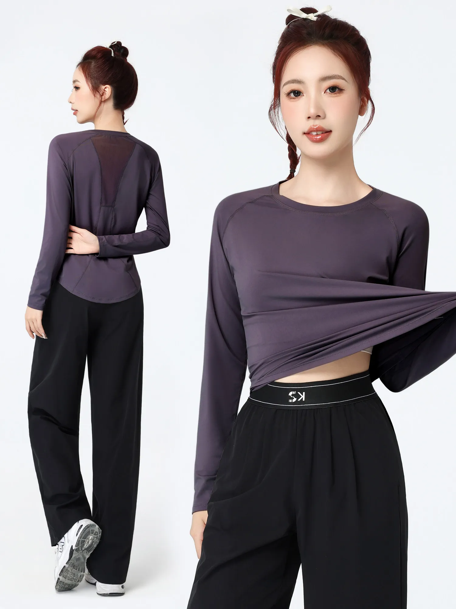 

Women's Running Sportswear Set 2025 New Casual Long Sve Fitn Clothes Profional Training Clothes Qui Dry Breathable