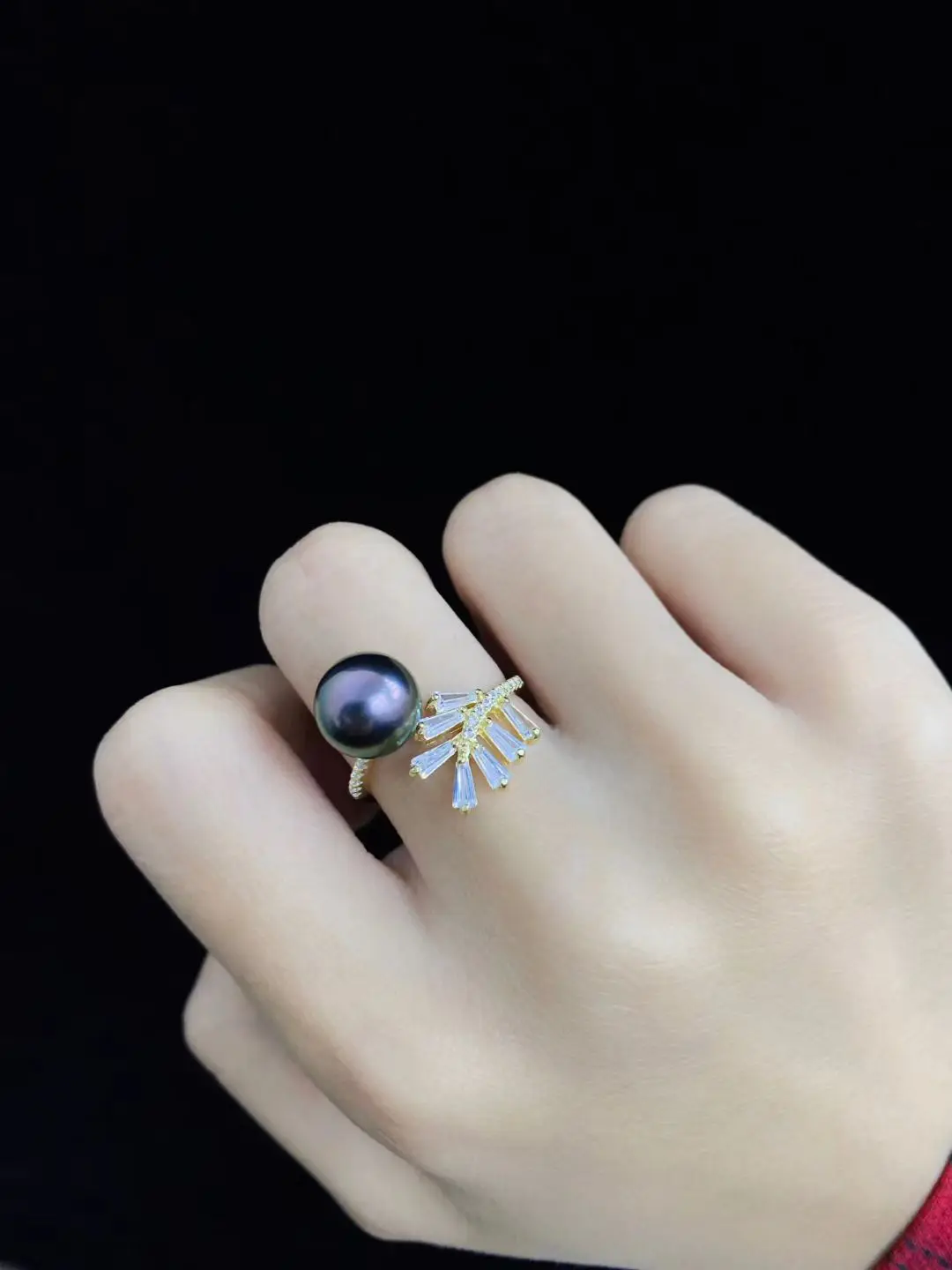 Wholesale S925 Sterling Silver Adjustable Ring Mount Settings Findings Mountings Accessory Parts for 8-9mm Pearls 5pcs/lot - view 2