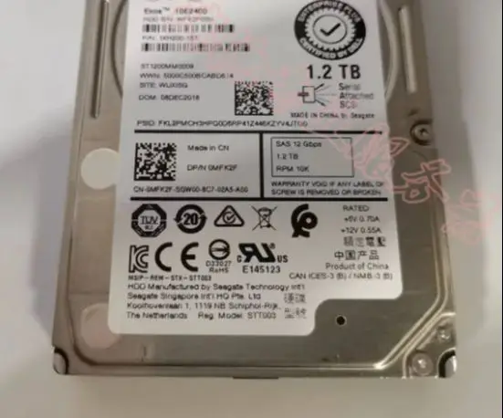 For 1.2TB 0RWV5D ST1200MM0088 0MFK2F ST1200MM0009 1.2T 10K SAS EQ storage server hard disk