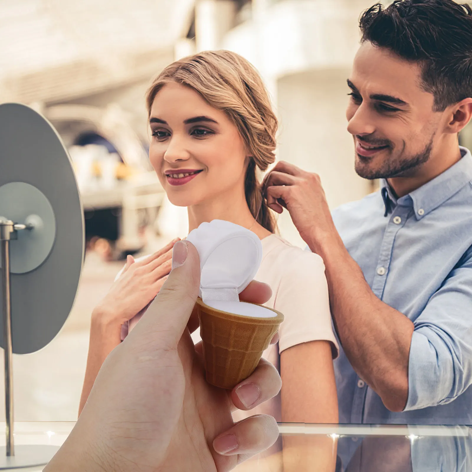 

Proposal Ice Cream Earrings Box Creative Jewelry Case Rustic Engagement Holder Wedding Bearer Decorate