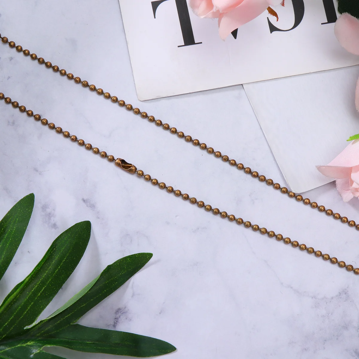 20pcs Metal Chain DIY Jewelry Chain Jewelry Accessory Chain Spray Paint Beads Chain party bead chain colorful bead chain