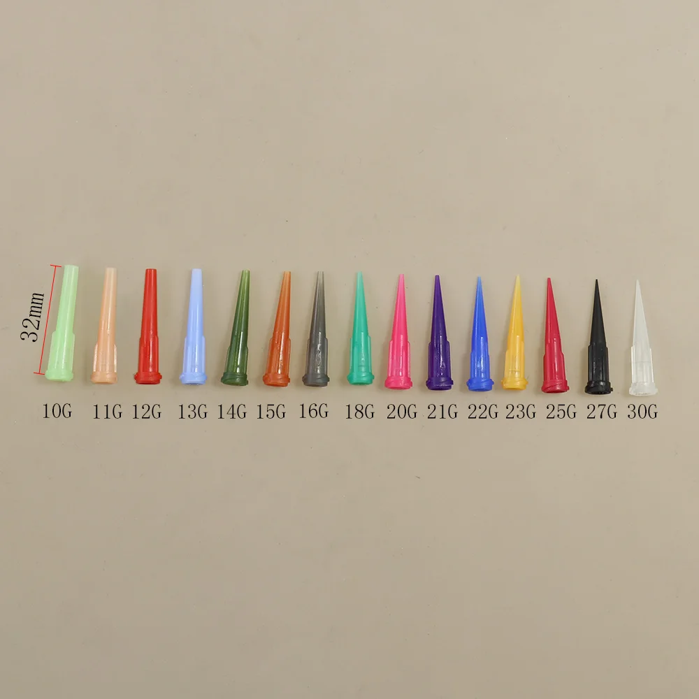Seringue liquide de précision en plastique PP TT Luer Lock, pointes coniques, aiguille de distribution 10G 13G 14G 15G 18G 20G 21G 22G 23G 25G 25G 27G