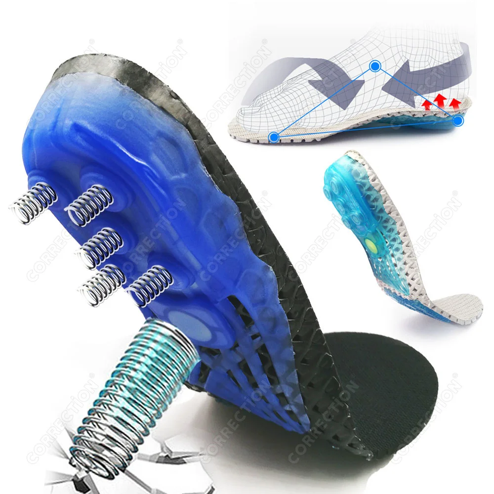 Silicone Orthopedic Insoles EVA Spring Orthotic Flat Feet Arch Support Plantar Fasciitis Foot Care Sport Running Basketball