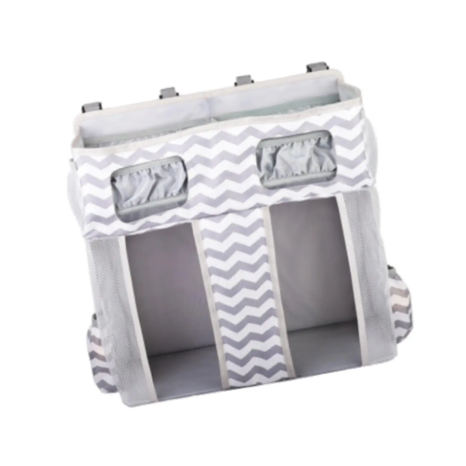 Baby Crib Hanging Storage Organizer with Diaper Stacker and Tissue Dispenser for Nursery Room Toy Clothes Bottle Multi