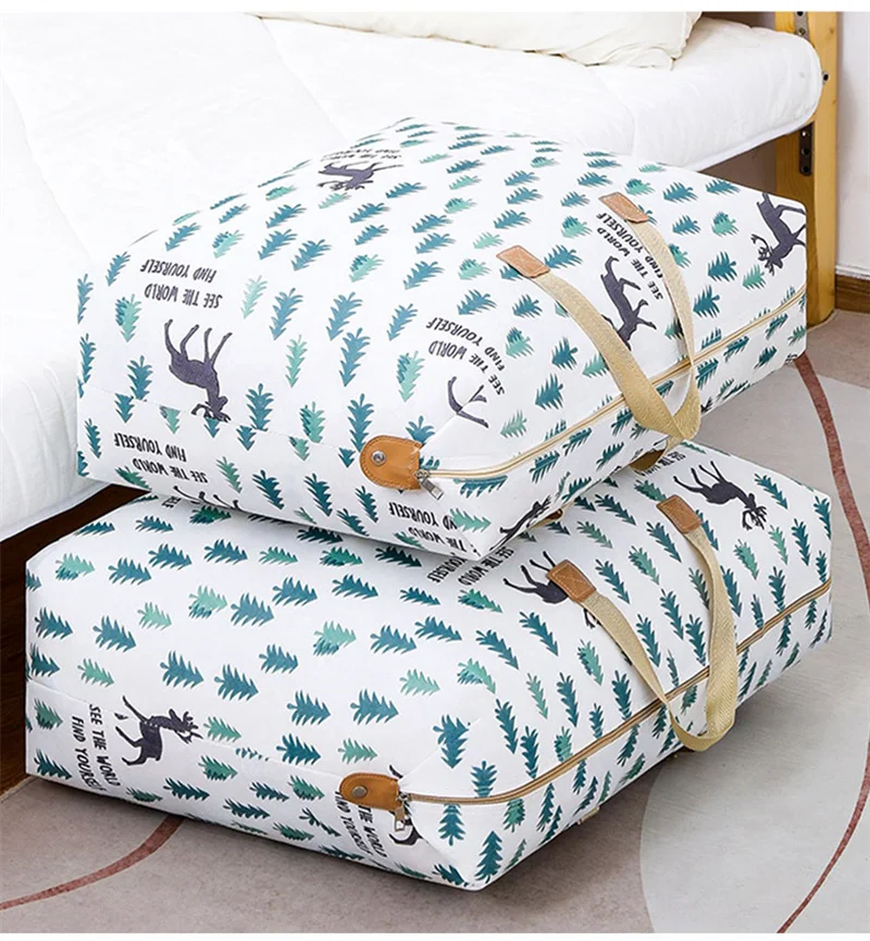 Large Capacity Non-Woven Fabric Storage Bag Moisture-Proof Thickened Cotton Quilt Home Use Student Moving Packaging Clothes Quil