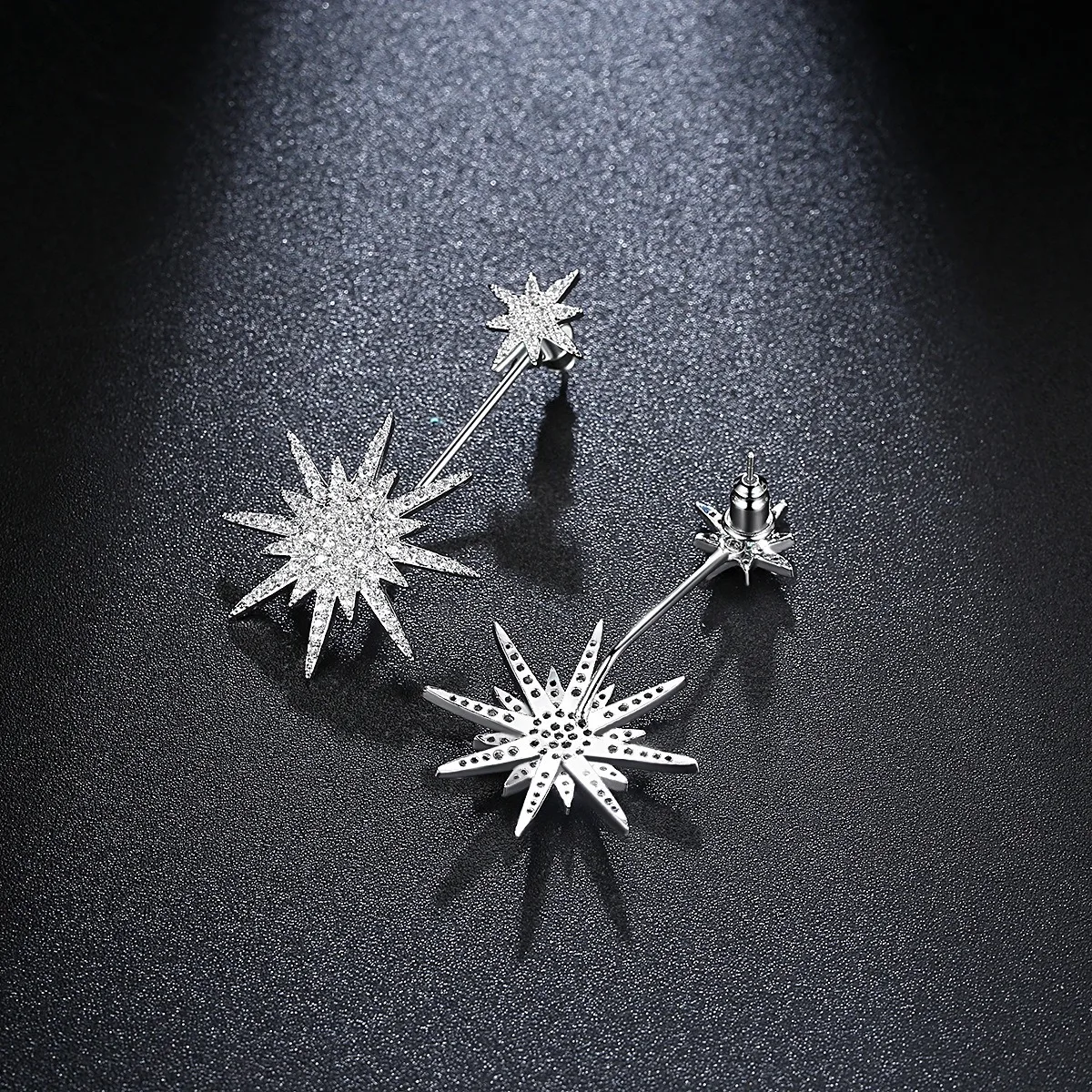 Fashion Crystal Snowflake Dangle Drop Earrings For Women Trendy Rhinestones Zircon Earrings Wedding Party Jewelry Drop Shipping