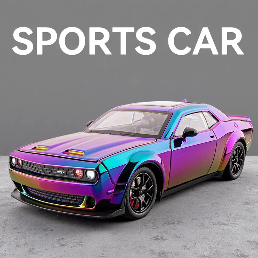 1:24 alliage Challenger SRT Hellcat Apollo EVO modèle jouet voitures de sport avec musique légère retirer voiture Miniature garçons ornements cadeaux