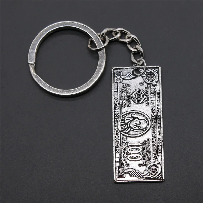 Fashion Jewelry Alloy Keychain Retro Banknote Pendant Classic Gifts