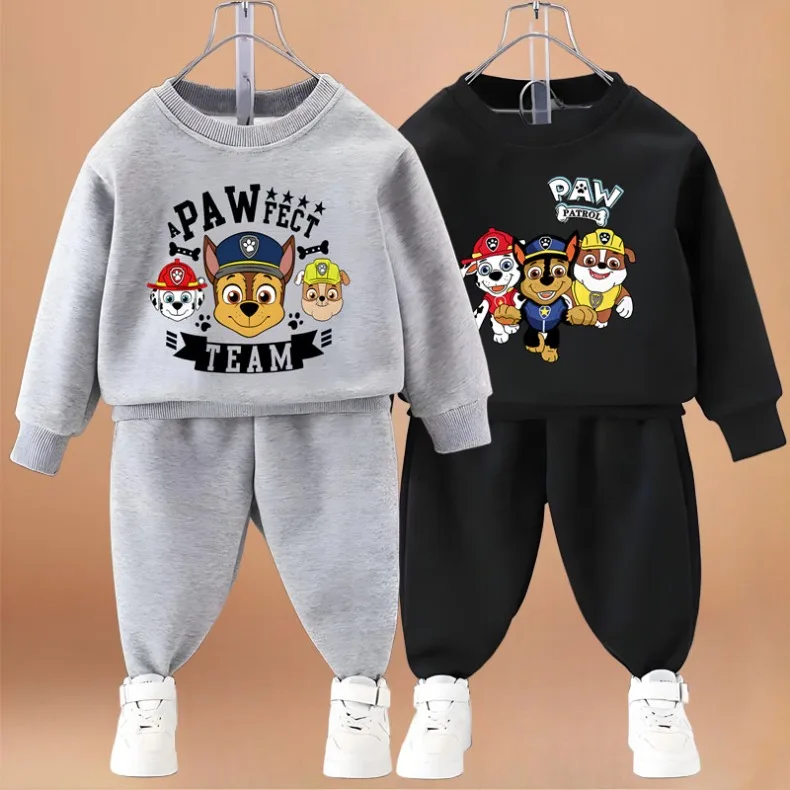 PAW Patrol Kinder Mode Outdoor Sweatshirt-Sets Jungen Herbst Casual Langarm Pullover und Hose Zweiteilige Sets – Detail 3