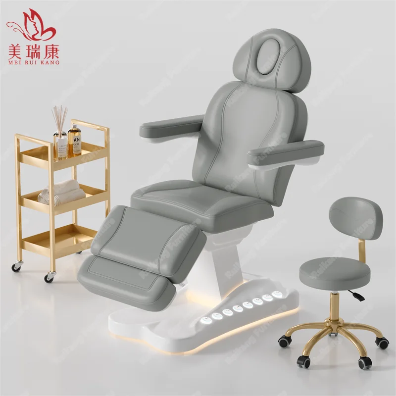 Electric 3/4 Motor Aesthetic Reclining Esthetic Medical Examination Tattoo Chair Spa Massage Table Cosmetic Facial Beauty Bed