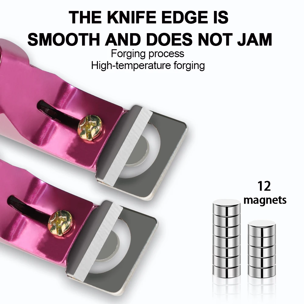 Profesjonalny obcinacz do paznokci akrylowych w kształcie litery U, ze stali nierdzewnej, prosty obcinak z 12 magnesami, zestaw do zdobienia paznokci.