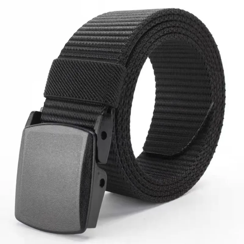 Men Multifunctional Nylon Tactical Belt, Automatic Buckle Military Style Waist Strap, Outdoor Hunting Canvas Belt