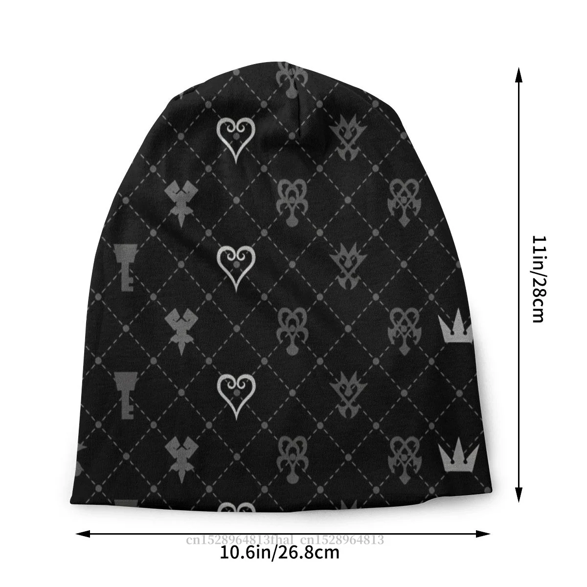 Skullies Beanies Hat KH Pattern Outdoor Beanie Caps For Men Women Kingdom Hearts Game Ski Caps Soft Bonnet Hats