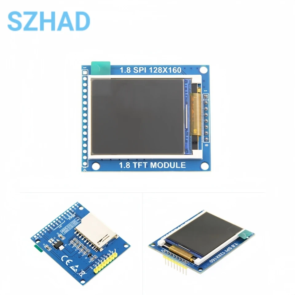 Módulo TFT de 1,8 polegadas Módulo LCD com placa base PCB SPI Porta serial requer apenas 4 IO