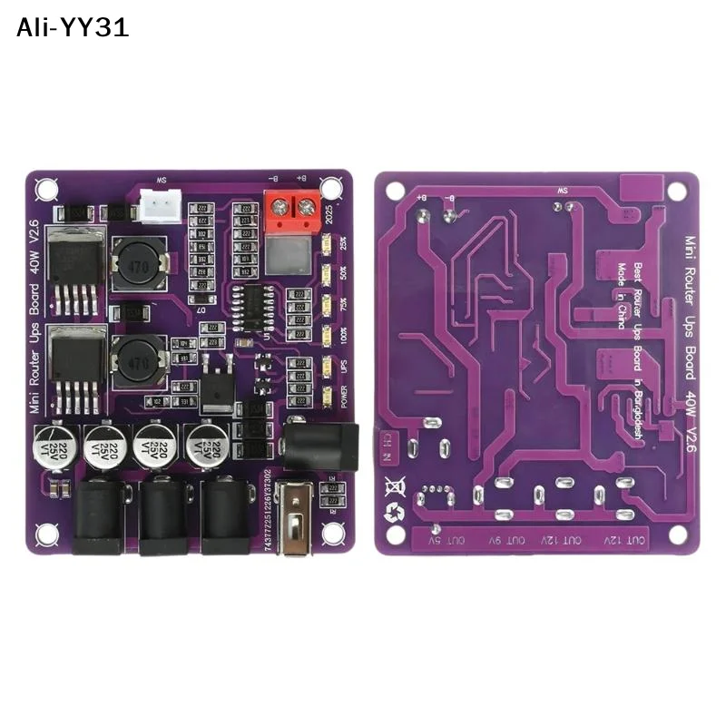 【AW8】】1Pc 2026 Router UPS Board 40W Battery Charging Board 5/9/12V Output Uninterruptible Power Supply Board Router Backup Power view 2