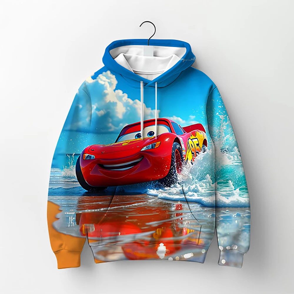 

Cars Lightning McQueen Super Cool Printed Boys Girls Hooded Sweatshirt Kids Casual Autumn and Winter Hooded Clothes