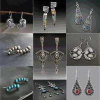 Vintage Drop Earrings Women Fashion Party Brincos Jewelry Wedding Statement Zircon Drop Earrings Accessories Mujer