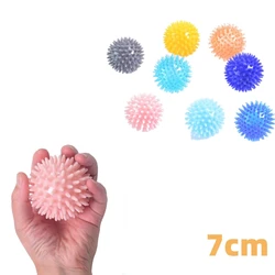 TPR 7CM Diameter Hollow Soft Spike Ball Hand Strength Recovery Exercise Massage Ball Yoga Fitness Spiky Massager Trigger Point