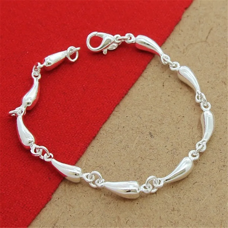 

2025 New 925 Sterling Silver Water Drop Bracelet Luxury Brand Women Bracelet Silver Bracelet Jewelry Christmas Gift