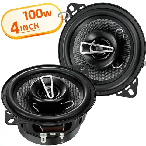 Paire de haut-parleurs coaxiaux pleins de 4 pouces, 100W max, audio HD, 2 voies, son stéréo amélioré pour voiture, sortie élevée sans distorsion