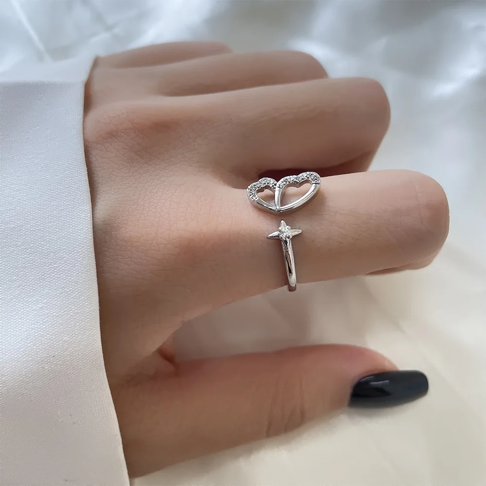 

VENTFILLE 925 Sterling Silver Zircon Butterfly Wing Ring for Women Girl Star Sweet Romantic Design Jewelry Dropshipping