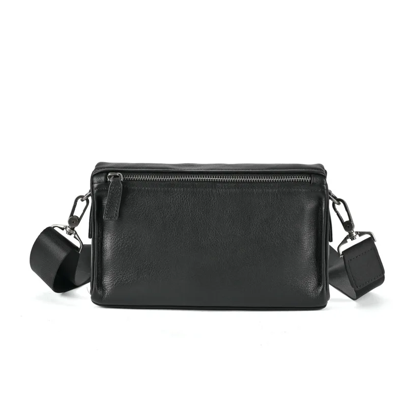 Imagem -04 - Bolsa de Mensageiro dos Homens de Couro Real Moda Meninos Bolsas Crossbody Bolsa de Ombro de Couro Pequeno Aleta Telefone Carteira Cluth Handybag