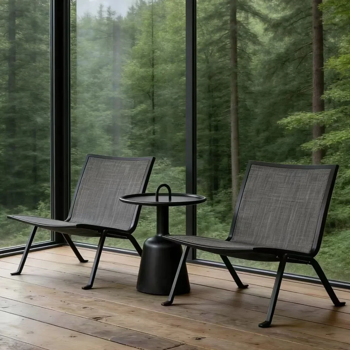 Waterproof and sunproof outdoor leisure balcony, outdoor garden backrest tables and chairs, outdoor courtyard chairs