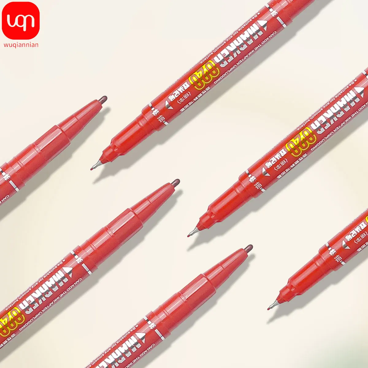 3Pcs/Set Dual Tip 0.5/1.0 mm Nib Oily Marker pen Waterproof Red Black Manga Art Marker Pens Student School Office Stationery