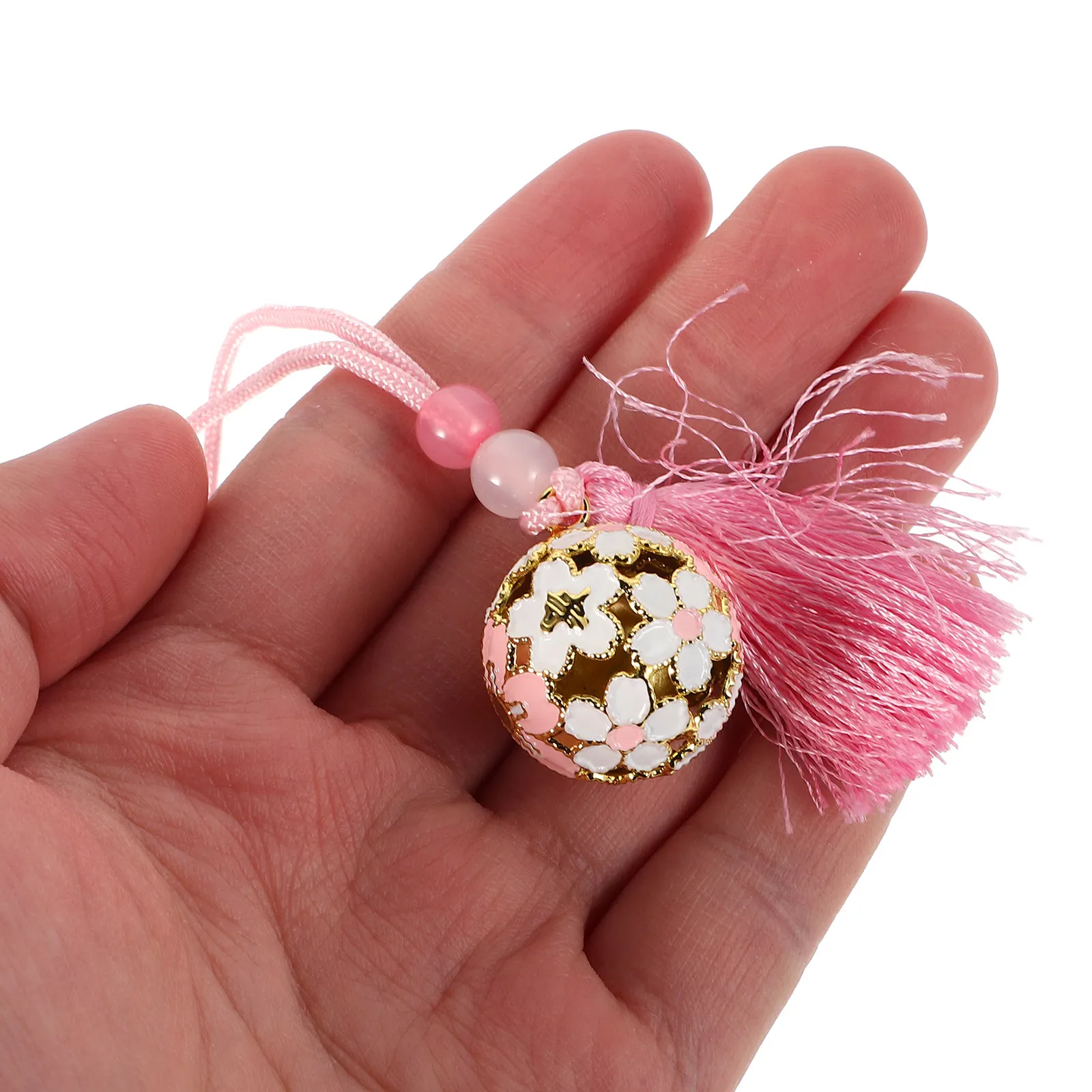 Amuleto Japonés Omamori, Colgante de Campana con Flor de Cerezo, Decoración Colgante de Buena Suerte para Bolsa, Mochila, Coche, Amuleto de la Suerte