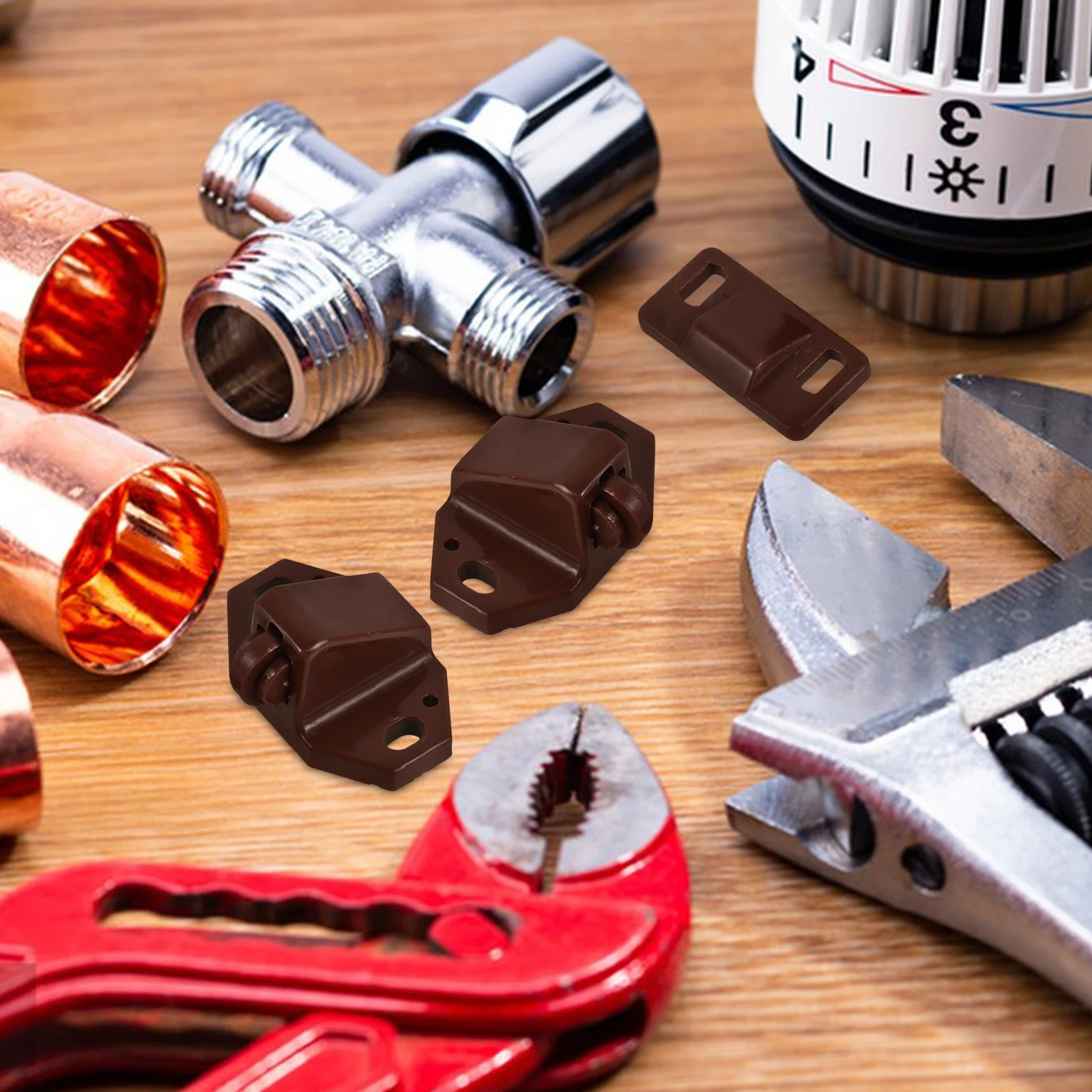 

20Pcs Cabinet Latches And Catches Double Roller Catches Lock The Door Clip Buckles For Cupboard Closet Cabinet Door Latches