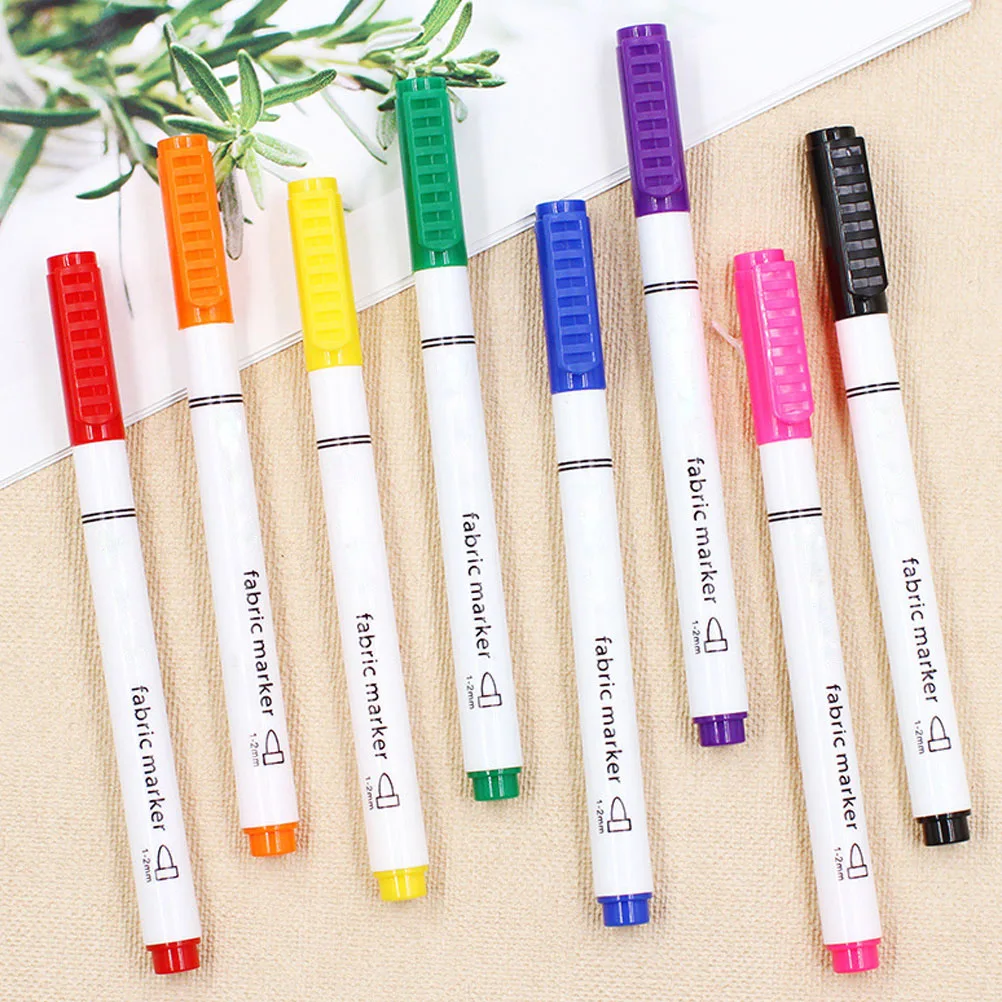 

8 Pcs Brush DIY Graffiti Pen Marker Does Not Fade Fadeless Fabric Cloth Marking