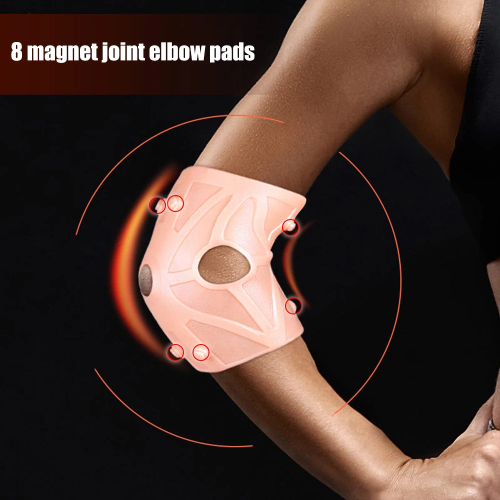 Silicone Gel Magnetotherapy Elbow Compression Brace Support Sleeve for Joint Pain Relief,Tendonitis,Golf Elbow,Tennis Elbow Pads