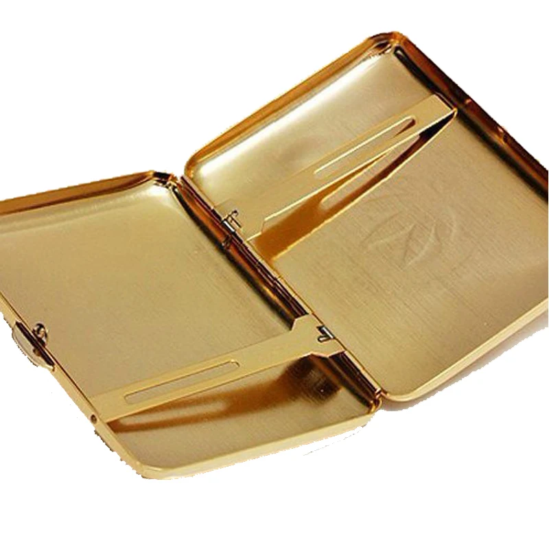 Brass Golden Pattern Cigarette Case Box for Men and Women Portable Storage Box 16 Thick Cigarettes