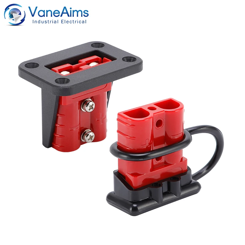 2pcs 50 Amp Anderson Plug Connectors Kit 600V 50A Cable Terminal Battery Power Connector Quick Plug Battery Charging Connector