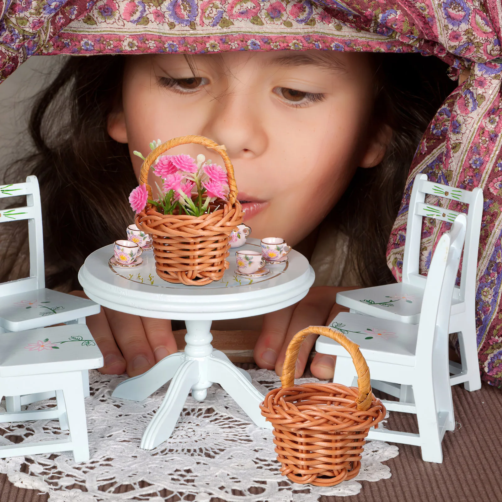 

10Pcs Mini Woven Baskets Exquisite Flower Holders for Home Decor Party Favors DIY Crafts Storage Organizer Woven Basket