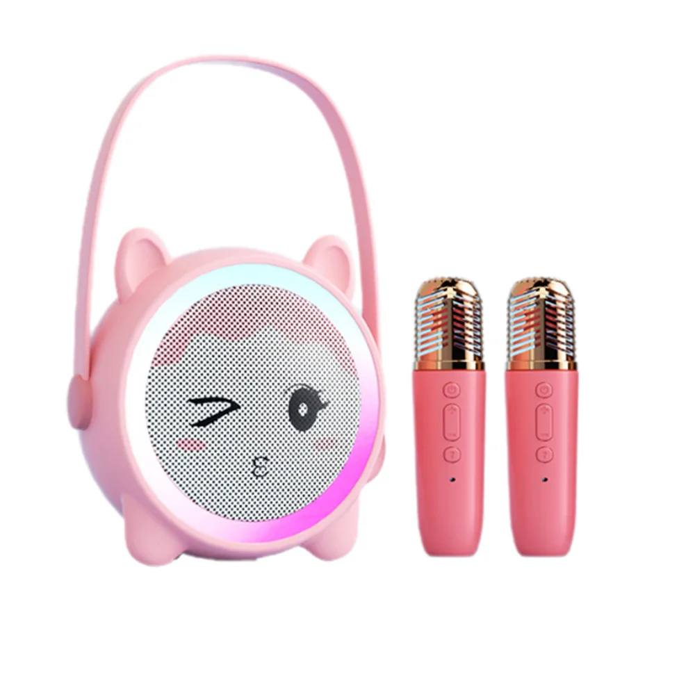 Cartoon Mini Karaoke Machine Portable Bluetooth Karaoke Speaker and Wireless Karaoke Microphones Toys Birthday Gifts