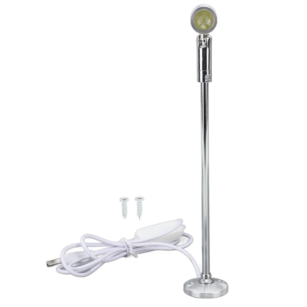 Bright 5V Standing Cabinet Spotlight Adjustable Aluminium Body LED Spotlight USB Powered Mini Spotlight Lamp Jewelry Stores