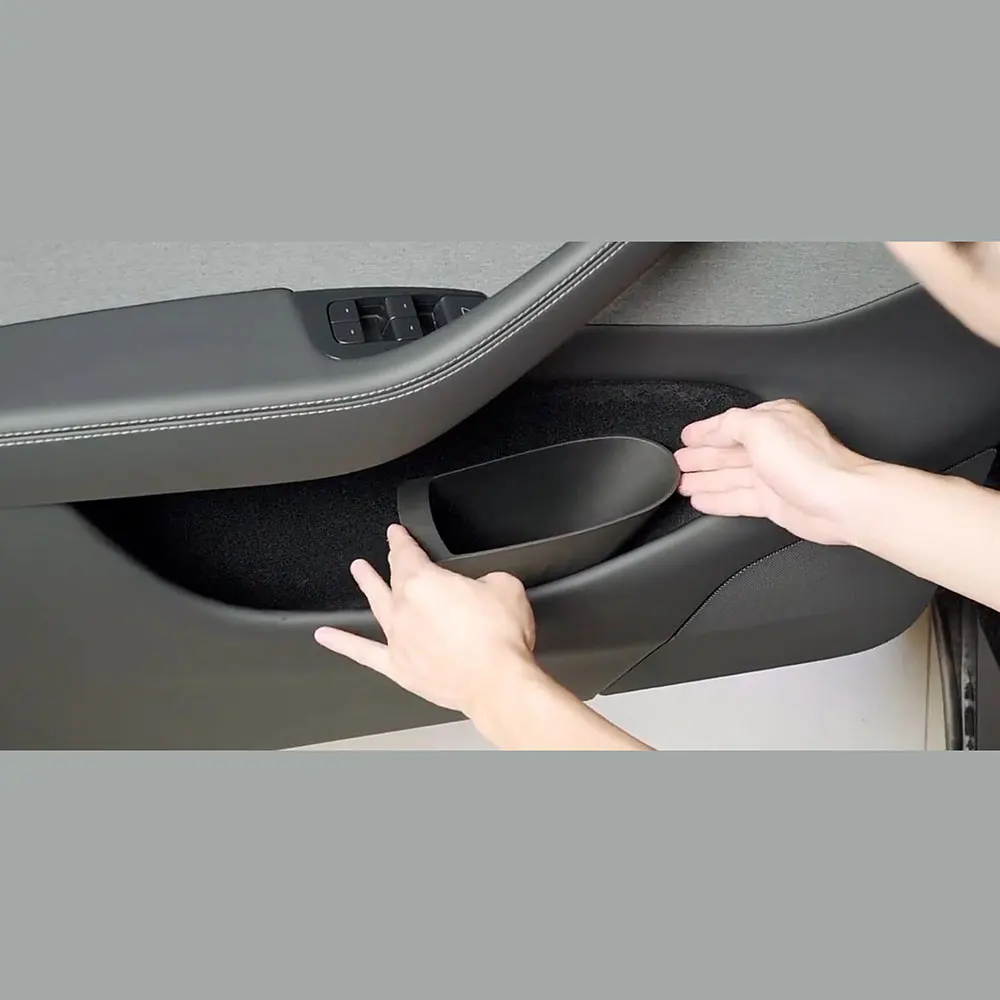 

For Model Y Juniper 2025 2026 Door Slot Storage Box TPE Material Car Door Organizer Trays for Tesla Model 3 Highland 2024-2026