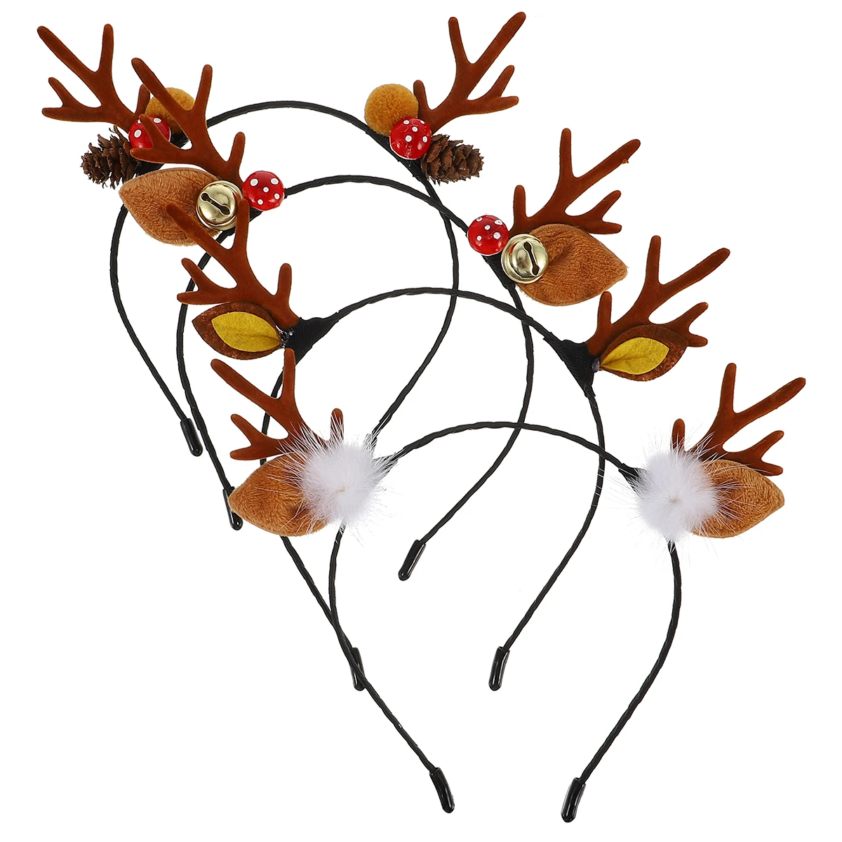 

4Pcs Antler Christmas Hair Hoop Fabric Christmas Cartoon Hair Cartoon Child Party Accessories NonFading Lightweight Gifts